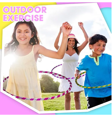 75cm Weighted Exercise Hoop for Kids Adults Fitness Hula Circles Plastic Exercise Hula Rings for Sports, Pilates, Exercise, Playing, Weight Loss Accessories