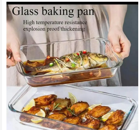 Rectangular Glass Baking Tray 3 Pcs SetHigh quality, Heat resistant, Aesthetically pleasing, East to clean, Oven, microwave, freezer and dishwasher safe. WHAT’S IN THE BOX 1L,1.6L,2.2L baking tray