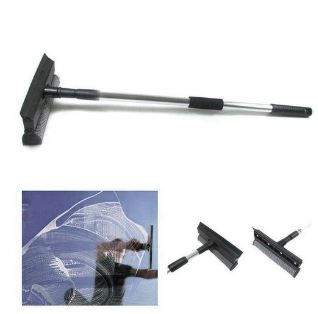 Adjustable Home Or Car Window Cleaning Brush Windshield Squeegee Scraper Wiper With Detachable Long Handle Rubber Squeegee And Cleaner