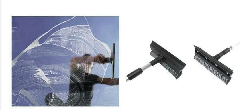 Adjustable Home Or Car Window Cleaning Brush Windshield Squeegee Scraper Wiper With Detachable Long Handle Rubber Squeegee And Cleaner