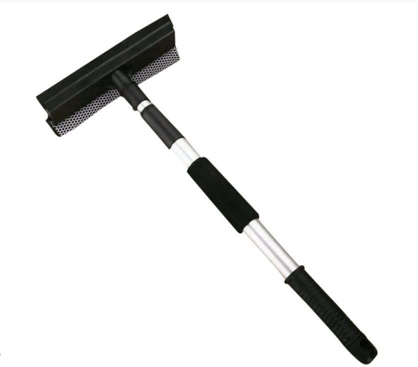 Adjustable Home Or Car Window Cleaning Brush Windshield Squeegee Scraper Wiper With Detachable Long Handle Rubber Squeegee And Cleaner