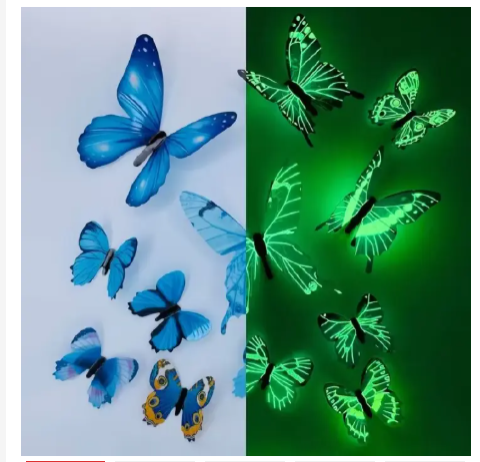 Luminous Wall Stickers Glow Butterfly Sticker Creative Wall Sticker For DIY Wall Stickers Modern Wall Art Home Decorations DIY Gift Kid Bedroom Home Decor1 Stickers Glow In The Dark Decal
