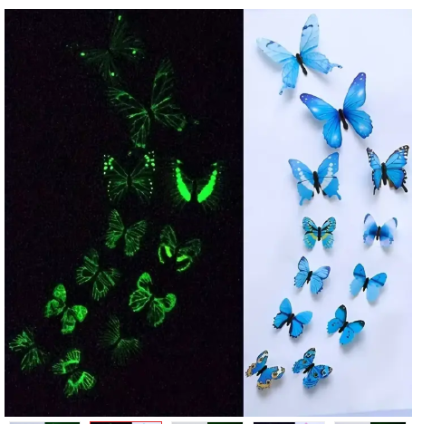 Luminous Wall Stickers Glow Butterfly Sticker Creative Wall Sticker For DIY Wall Stickers Modern Wall Art Home Decorations DIY Gift Kid Bedroom Home Decor1 Stickers Glow In The Dark Decal