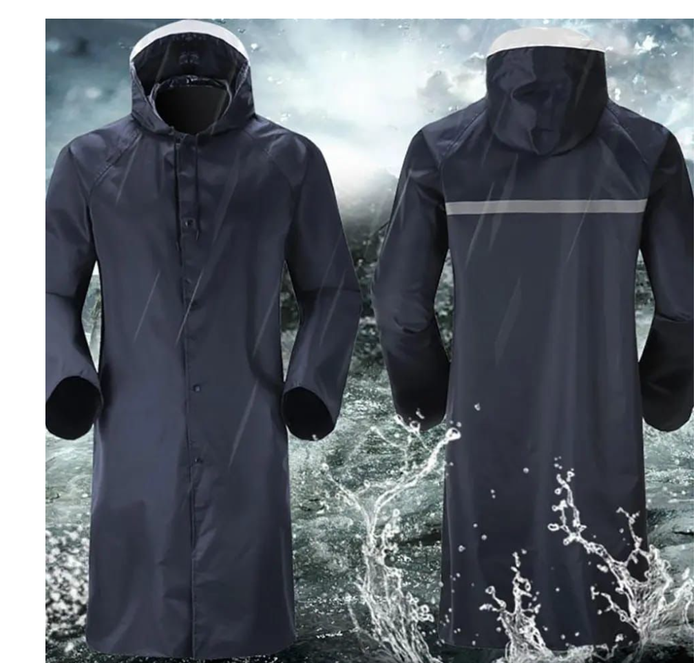 Unisex Waterproof Rain Coat with Hood — Lightweight EVA Long Rain Jacket, Men & Women, One Size