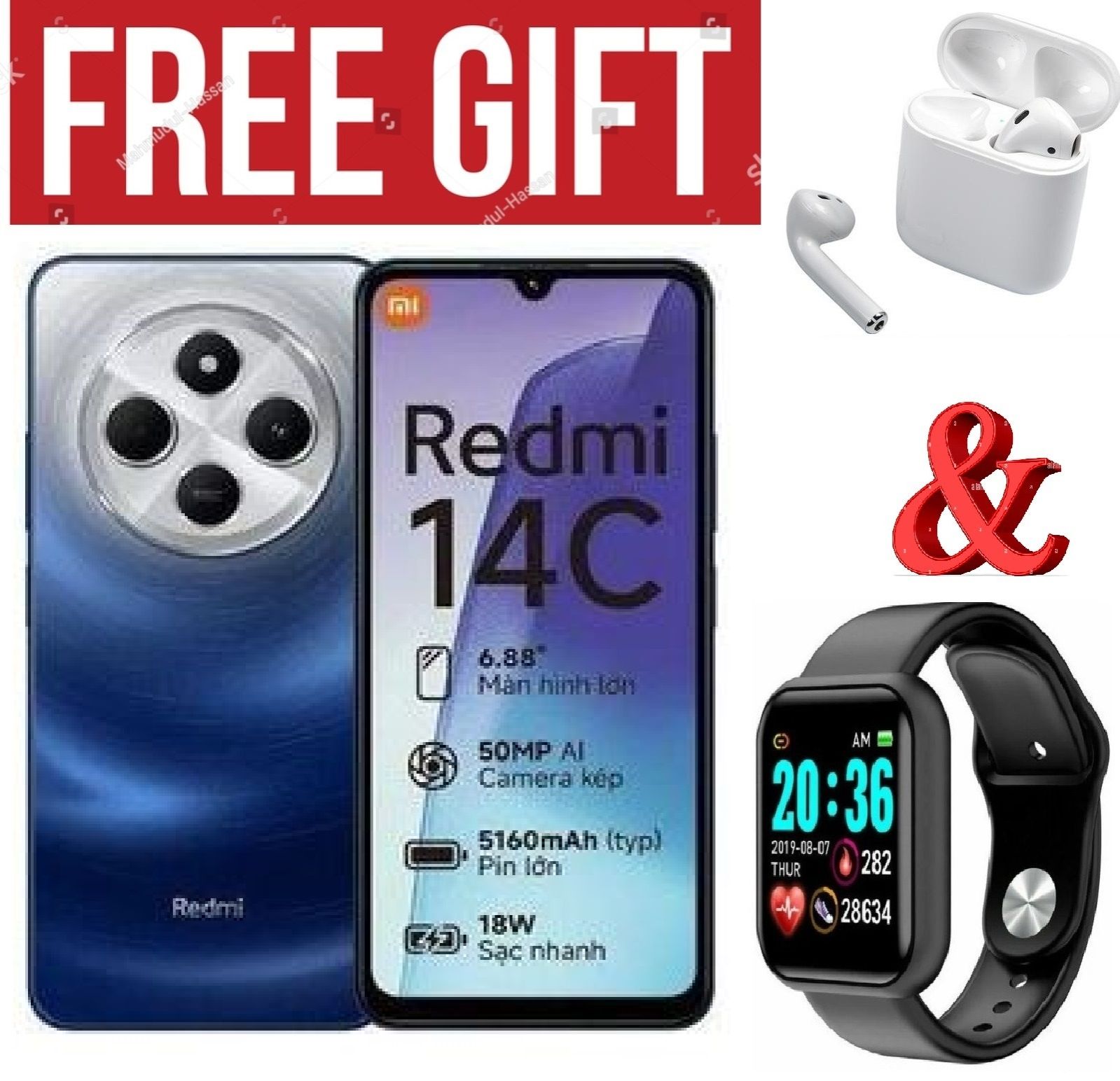 LIMITED DISCOUNT!!!BRAND NEW Xiaomi Redmi 14C 6.74" 8GB RAM + 256GB Storage 4G Network COMES WITH FREE GIFTS ( AIRPODS + SMART WATCH) FOR YOU