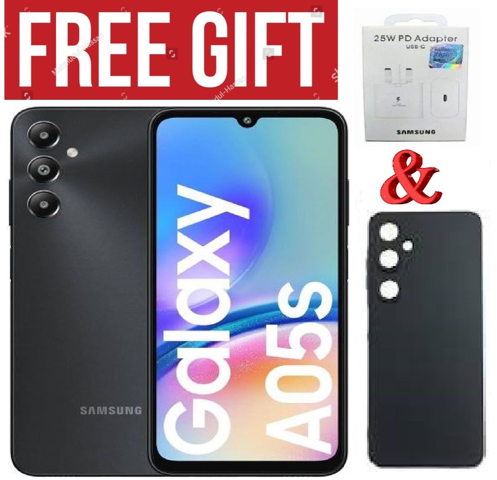 LIMITED DISCOUNT !!!! BRAND NEW Samsung Galaxy A05S, 6.7", 90HZ, 4GB RAM + 128GB ROM, 50MP, 5000mAh COMES WITH FREE GIFTS (C TO C HEADER  + SILICONE COVER  ) FOR YOU