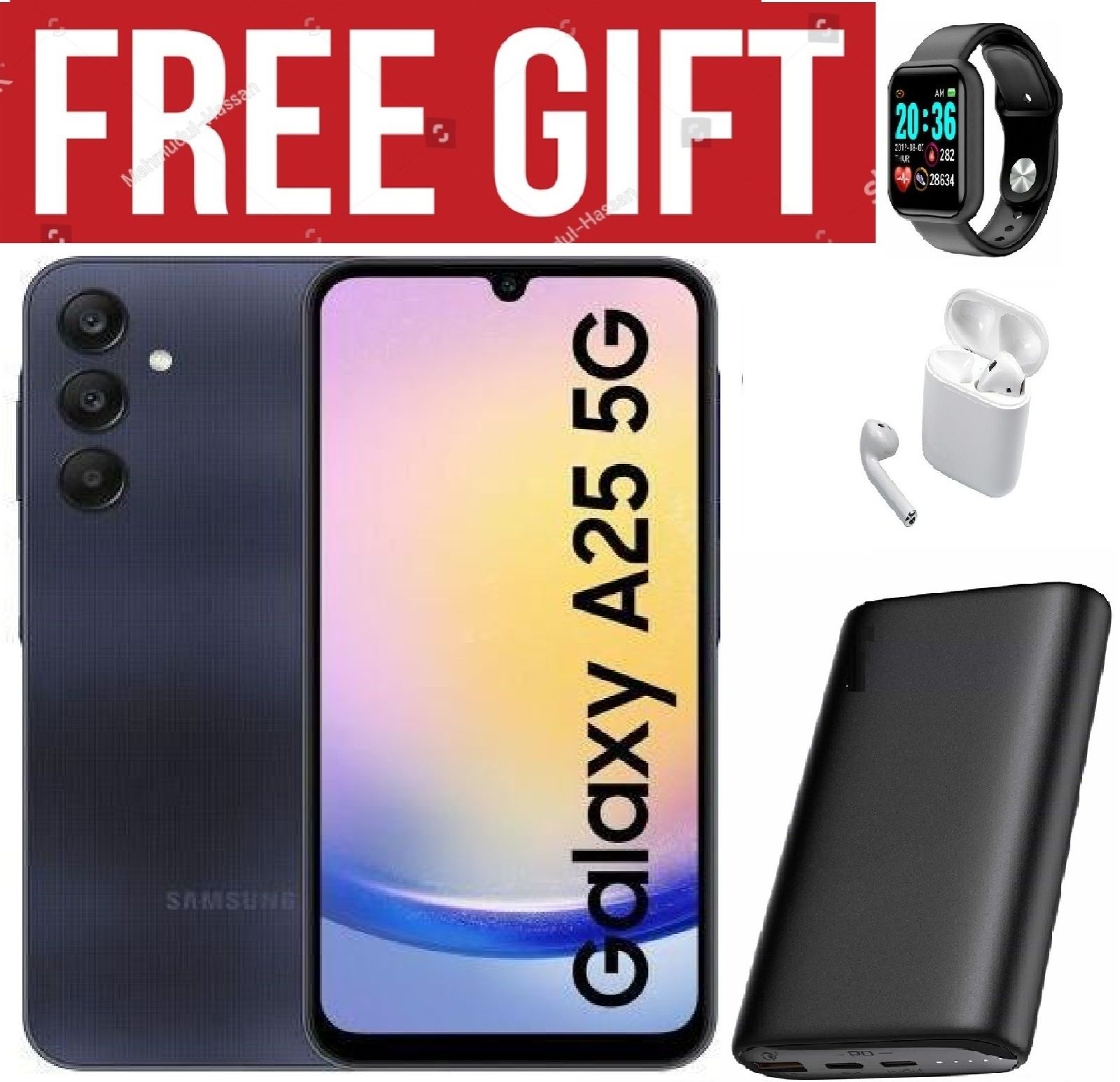 LIMITED OFFER !!BRAND NEW Samsung Galaxy A25 5G, 6.5", 256GB ROM + 8GB RAM (Dual SIM), 5000mAh COMES WITH FREE GIFTS ( AIRPODS + SMART WATCH +POWERBANK ) FOR YOU