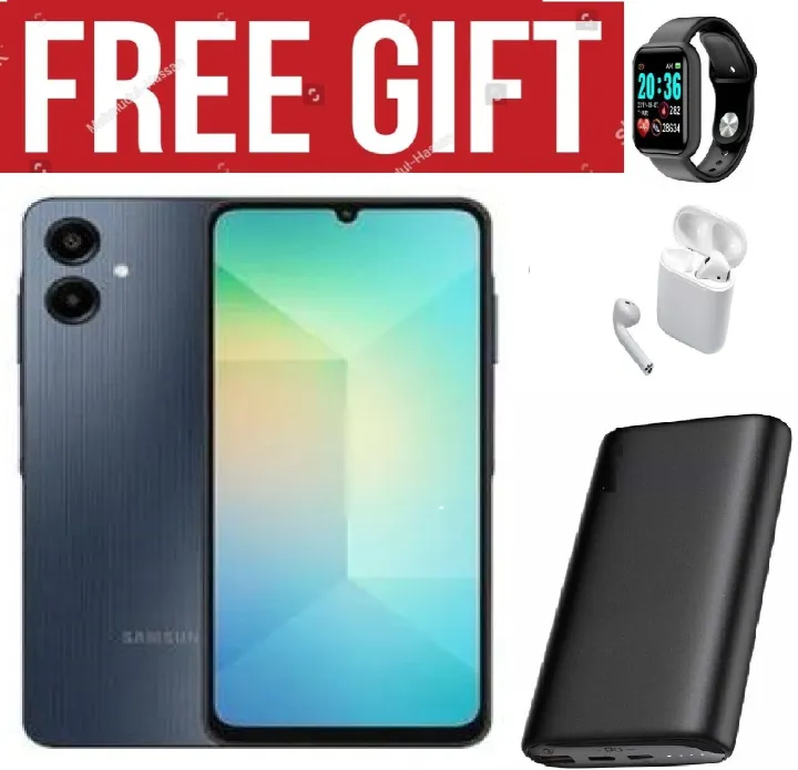 LIMITED DISCOUNT!!!BRAND NEW Samsung Galaxy A06 6.7 DISPLAY 4GB RAM +128GB ROM 5000MAH DUAL Comes with  free powerbank ,smartwatch and airpods for you