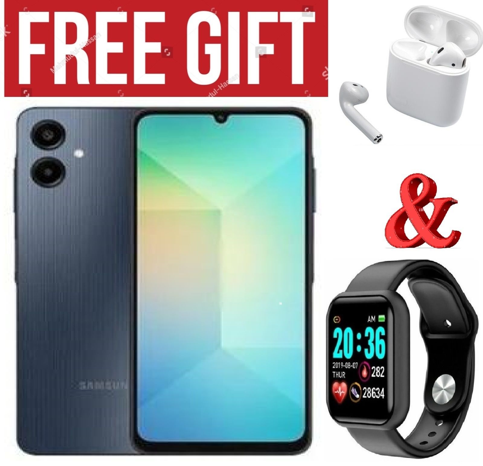 LIMITED DISCOUNT!!!BRAND NEW Samsung Galaxy A06 6.7 DISPLAY 4GB RAM +128GB ROM 5000MAH DUAL  Comes with  free smartwatch and airpods  for you