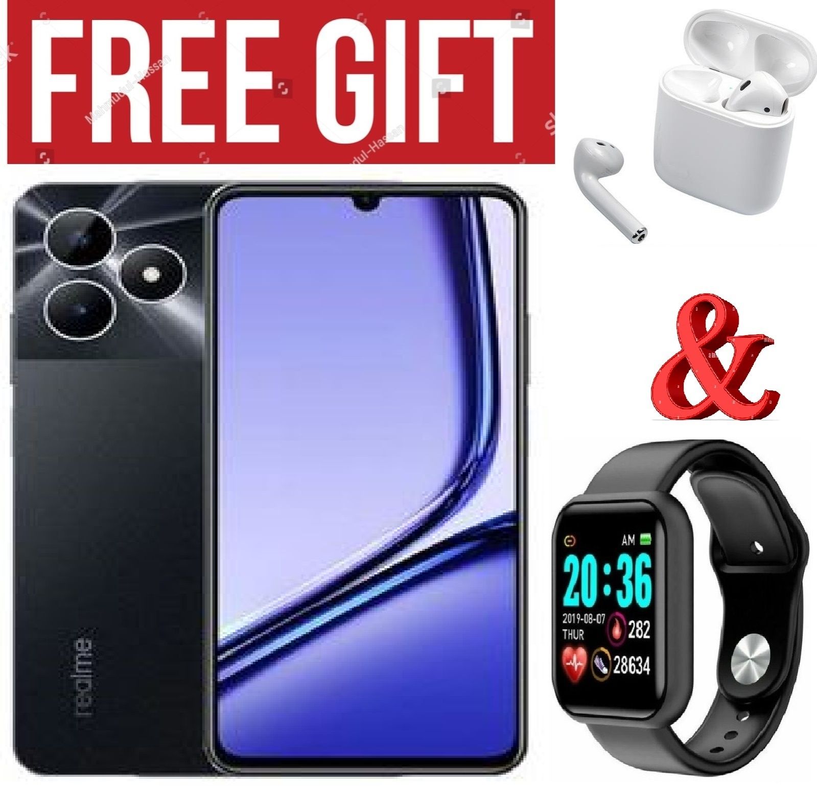 LIMITED DISCOUNT!!!BRAND NEW Realme Note 50, 6.7", 8GB + 256GB ROM (Dual SIM), 5000mAh COMES WITH FREE GIFTS ( AIRPODS + SMART WATCH) FOR YOU