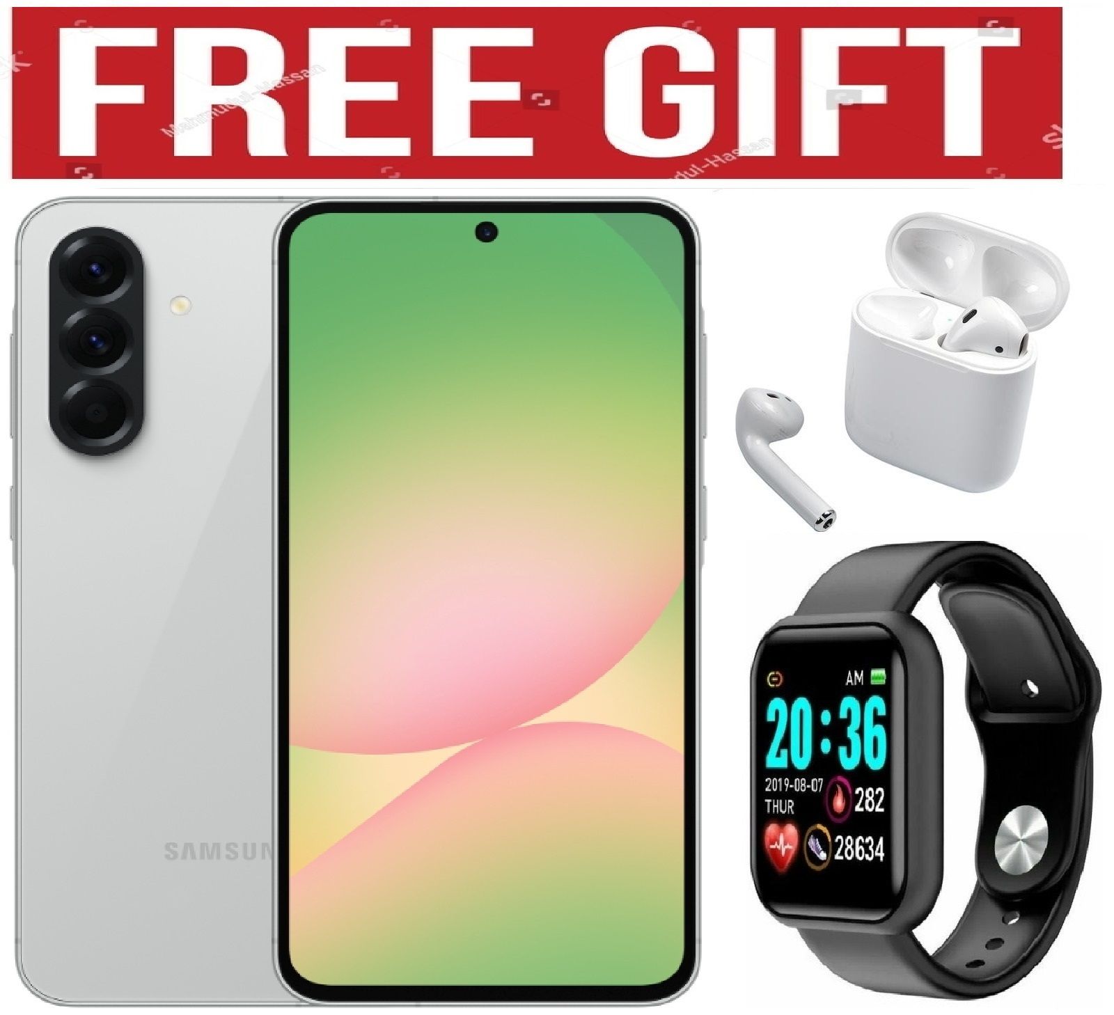 LIMITED DISCOUNT!!BRAND NEW !!Samsung Galaxy A56 5G 6.6 " RAM 8GB + 256GB ROM (Dual SIM), 5000mAh COMES WITH FREE GIFTS ( AIRPODS + SMART WATCH) FOR YOU