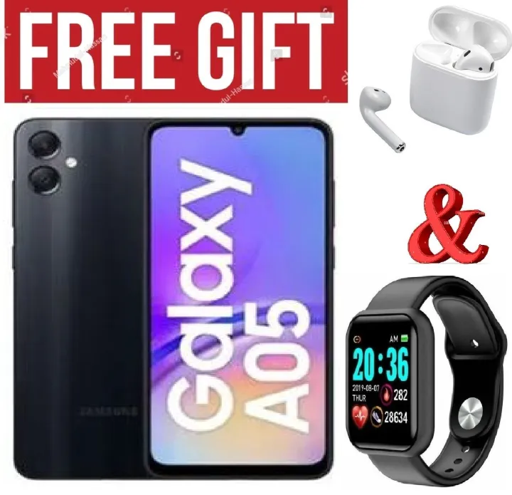 LIMITED DISCOUNT!!!BRAND NEW Samsung Galaxy A05, 6.7'' 4GB RAM + 64GB ROM (Dual Sim) 50MP Camera, 5000mAh  COMES WITH FREE GIFTS ( AIRPODS + SMART WATCH) FOR YOU