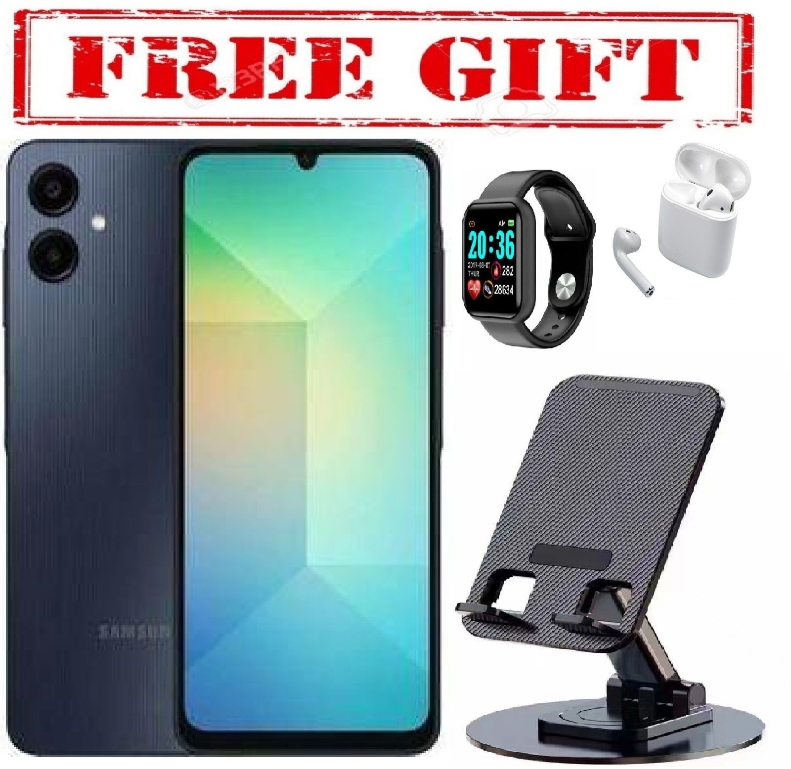 LIMITED DISCOUNT!!!BRAND NEW Samsung Galaxy A06 6.7 DISPLAY 4GB RAM +128GB ROM 5000MAH DUAL   COMES WITH FREE GIFTS ( AIRPODS + SMART WATCH+ PHONE HOLDER ) FOR YOU