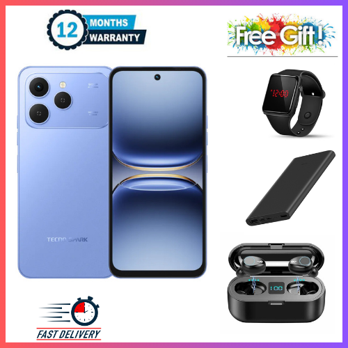 LIMITED DISCOUNT!!!BRAND NEW Tecno Spark 40, 6.67'' HD+, UP To 128GB ROM+ 4GB RAM +(4GB RAM Extended) (Dual Sim) 50MP, 5200 MAh  smartphone WITH FREE GIFTS