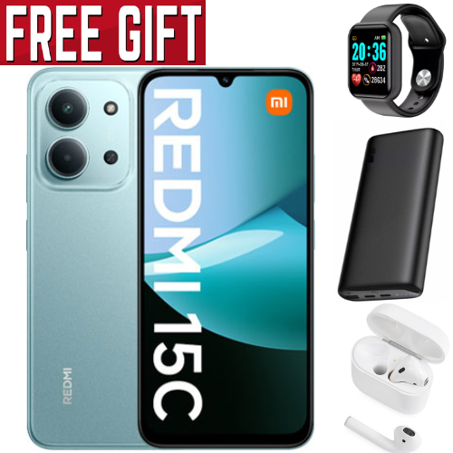 SUPER SALE DEALS🔥🔥 !!! REDMI 15C 256GB ROM +16GB RAM EXPANDABLE  6.9'' LCD 50MP Main Camera 8MP selfie camera 6000mAh 33W Fast Charger Android 15 Side Fingerprint -Smartphones Side fingerprint
