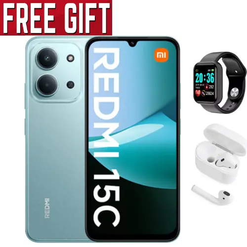 NEW ARRIVALS DEALS! REDMI 15C 128GB ROM + 8GB RAM EXPANDABLE  6.9'' LCD 50MP Main Camera 8MP selfie camera 6000mAh 33W Fast Charger Android 15 Side Fingerprint -Smartphones Side fingerprint
