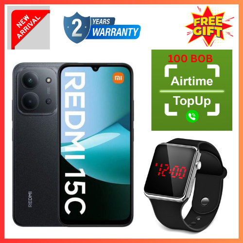 NEW ARRIVALS DEALS! REDMI 15C 256GB ROM +16GB RAM EXPANDABLE  6.9'' LCD 50MP Main Camera 8MP selfie camera 6000mAh 33W Fast Charger Android 15 Side Fingerprint -Smartphones Side fingerprint