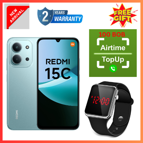 NEW ARRIVALS DEALS! REDMI 15C 256GB ROM +16GB RAM EXPANDABLE  6.9'' LCD 50MP Main Camera 8MP selfie camera 6000mAh 33W Fast Charger Android 15 Side Fingerprint -Smartphones Side fingerprint
