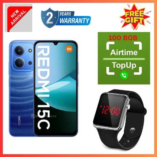 NEW ARRIVALS DEALS! REDMI 15C 256GB ROM +16GB RAM EXPANDABLE  6.9'' LCD 50MP Main Camera 8MP selfie camera 6000mAh 33W Fast Charger Android 15 Side Fingerprint -Smartphones Side fingerprint
