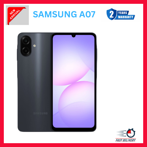 [New Arrival] Samsung Galaxy A07 128GB+4GB 6.7" 90Hz Display 50MP Rear+8MP Front Cameras 5000mAh Battery 25W Fast Charging IP54 One UI 7 Android 15+(6Years Of OS Updates) Galaxy AI Smartphones..