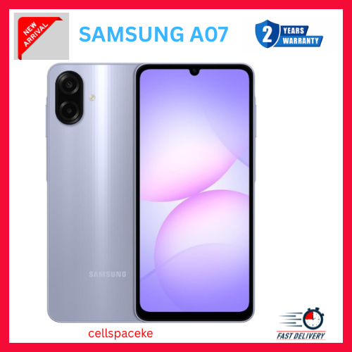 [New Arrival] Samsung Galaxy A07 128GB+4GB 6.7" 90Hz Display 50MP Rear+8MP Front Cameras 5000mAh Battery 25W Fast Charging IP54 One UI 7 Android 15+(6Years Of OS Updates) Galaxy AI Smartphones..
