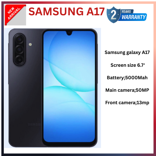 MEGA DEALS🔥🔥 Samsung Galaxy A17  6.7'' 256 GB ROM + 8 GB RAM 5000 mAh 50 MP+ 13 MP camera Android 15 Exynos 1330 (5 nm) Octa-core Super AMOLED  (side-mounted) Fingerprint