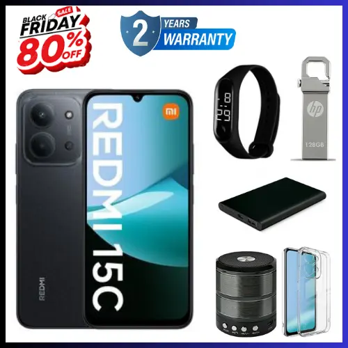 BLACK FRIDAY DEALS🔥🔥 !!!REDMI 15C 256GB ROM +16GB RAM EXPANDABLE  6.9'' LCD 50MP Main Camera 8MP selfie camera 6000mAh 33W Fast Charger Android 15 Side Fingerprint -Smartphones Side fingerprint