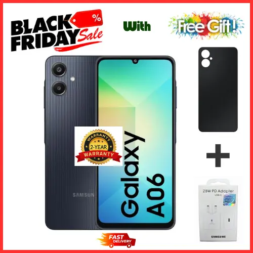 BLACK FRIDAY DEALS🔥🔥🔥 BRAND NEW SAMSUNG A06 6.7 DISPLAY 4GB RAM + 64GB/128GB ROM 5000MAH SMARTPHONE DUAL SIM COMES WITH FREE GIFTS ( ADAPTER+ BLACK A06 COVER)
