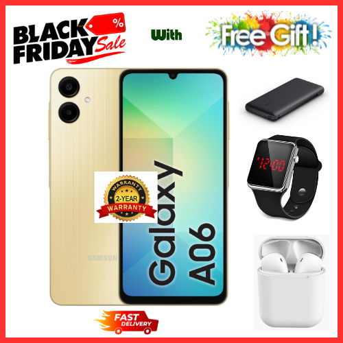 BLACK FRIDAY DEALS🔥🔥🔥 BRAND NEW SAMSUNG A06 6.7 DISPLAY 4GB RAM + 64GB/128GB ROM 5000MAH SMARTPHONE DUAL SIM COMES WITH FREE GIFTS ( AIRPODS + SMART WATCH+ POWER BANK)