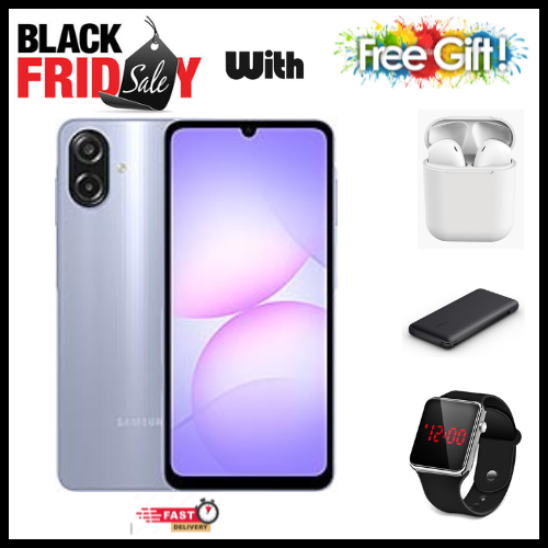 [New Arrival] Samsung Galaxy A07 128GB+4GB 6.7" 90Hz Display 50MP Rear+8MP Front Cameras 5000mAh Battery 25W Fast Charging IP54 One UI 7 Android 15+(6Years Of OS Updates) Galaxy AI Smartphones..