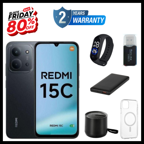BLACK FRIDAY DEALS🔥🔥 !!!REDMI 15C 256GB ROM +16GB RAM EXPANDABLE  6.9'' LCD 50MP Main Camera 8MP selfie camera 6000mAh 33W Fast Charger Android 15 Side Fingerprint -Smartphones Side fingerprint
