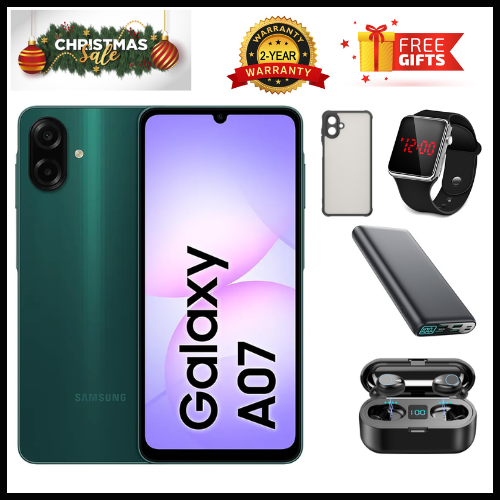 BLACK FRIDAY DEAL🔥🔥🔥 BRAND NEW SAMSUNG GALAXY A07 64GB+4GB 6.7" 90Hz Display 50MP Rear+8MP Front Cameras 5000mAh Battery 25W Fast Charging IP54 One UI 7 Android 15+(6Years Of OS Updates)