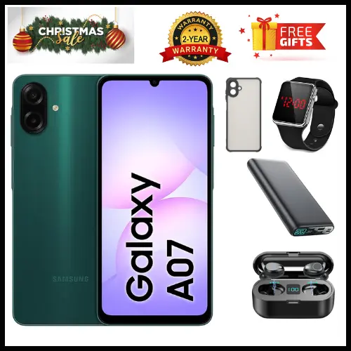 BLACK FRIDAY DEAL🔥🔥🔥 BRAND NEW SAMSUNG GALAXY A07 64GB+4GB 6.7" 90Hz Display 50MP Rear+8MP Front Cameras 5000mAh Battery 25W Fast Charging IP54 One UI 7 Android 15+(6Years Of OS Updates)