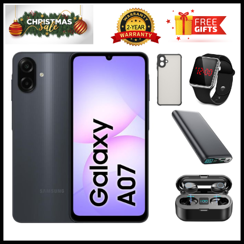 BLACK FRIDAY DEAL🔥🔥🔥 BRAND NEW SAMSUNG GALAXY A07 64GB+4GB 6.7" 90Hz Display 50MP Rear+8MP Front Cameras 5000mAh Battery 25W Fast Charging IP54 One UI 7 Android 15+(6Years Of OS Updates)