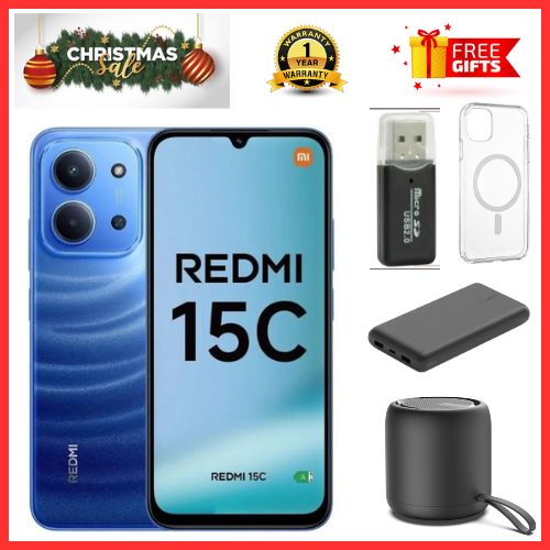 BLACK FRIDAY DEALS🔥🔥! REDMI 15C 256/128GB ROM + 8GB/16 RAM EXPANDABLE  6.9'' LCD 50MP Main Camera 8MP selfie camera 6000mAh 33W Fast Charger Android 15 Side Fingerprint -Smartphones Side fingerprint
