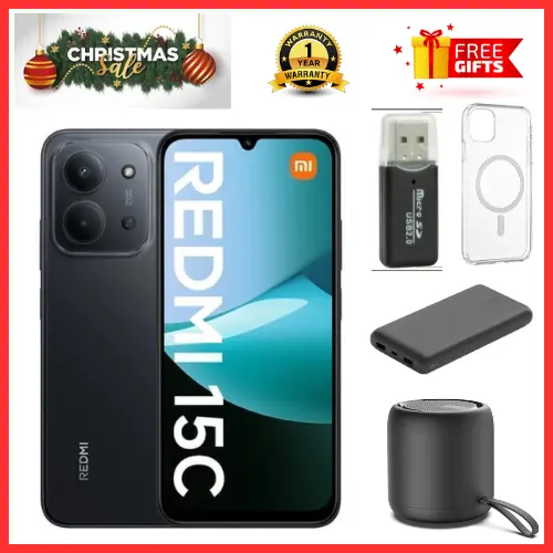 BLACK FRIDAY DEALS🔥🔥! REDMI 15C 256/128GB ROM + 8GB/16 RAM EXPANDABLE  6.9'' LCD 50MP Main Camera 8MP selfie camera 6000mAh 33W Fast Charger Android 15 Side Fingerprint -Smartphones Side fingerprint