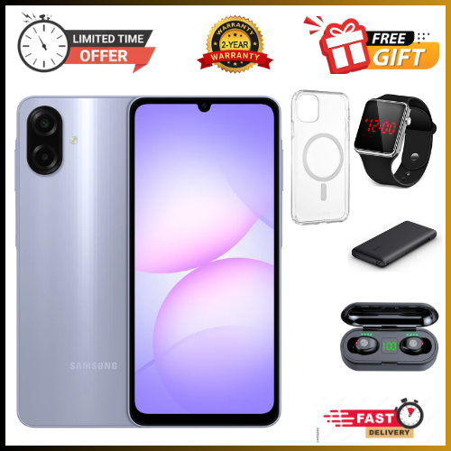 BRAND NEW SAMSUNG GALAXY A07 64GB+4GB 6.7" 90Hz Display 50MP Rear+8MP Front Cameras 5000mAh Battery 25W Fast Charging IP54 One UI 7 Android 15+(6Years Of OS Updates)