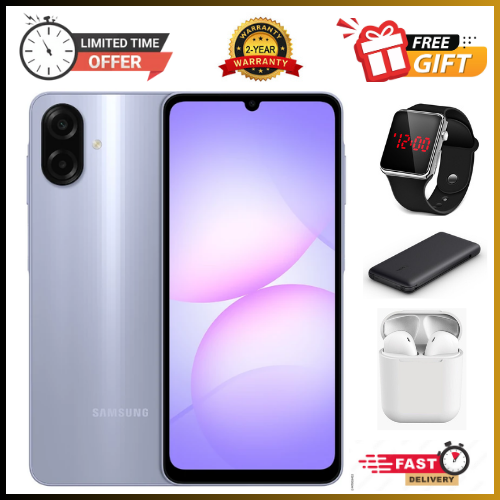 [New Arrival] Samsung Galaxy A07 128GB+4GB 6.7" 90Hz Display 50MP Rear+8MP Front Cameras 5000mAh Battery 25W Fast Charging IP54 One UI 7 Android 15+(6Years Of OS Updates) Galaxy AI Smartphones..