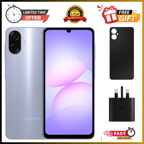 [New Arrival] Samsung Galaxy A07 128GB+4GB 6.7" 90Hz Display 50MP Rear+8MP Front Cameras 5000mAh Battery 25W Fast Charging IP54 One UI 7 Android 15+(6Years Of OS Updates) Galaxy AI Smartphones..