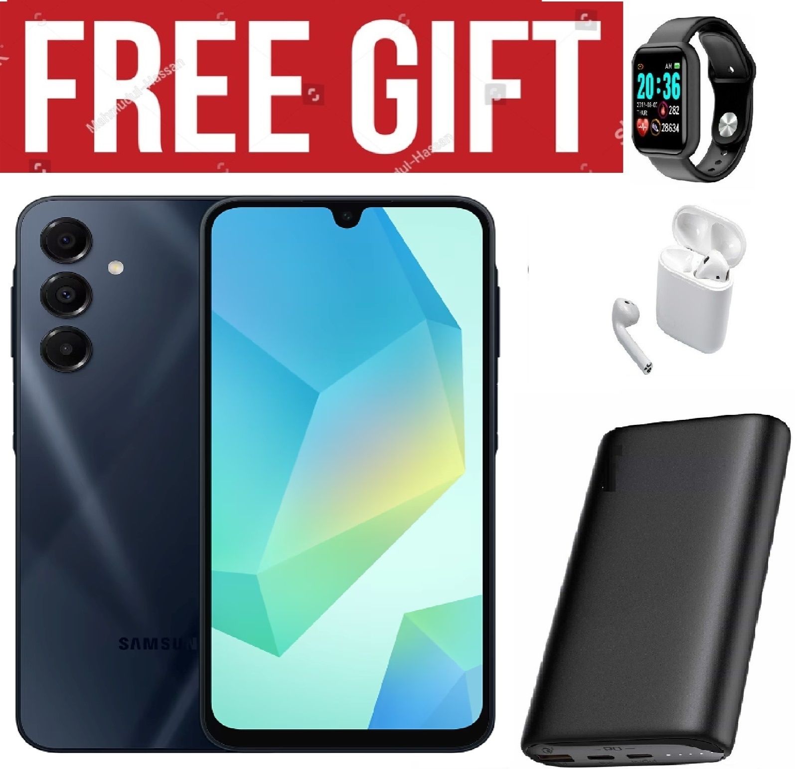 LIMITED DISCOUNT!!!!!BRAND NEW!!!! Samsung Galaxy A16, 4GB+128GB ROM 6.7" HD, Android 14,50MP-Camera, Battery-5000mah COMES WITH FREE GIFTS ( AIRPODS + SMART WATCH +POWERBANK ) FOR YOU