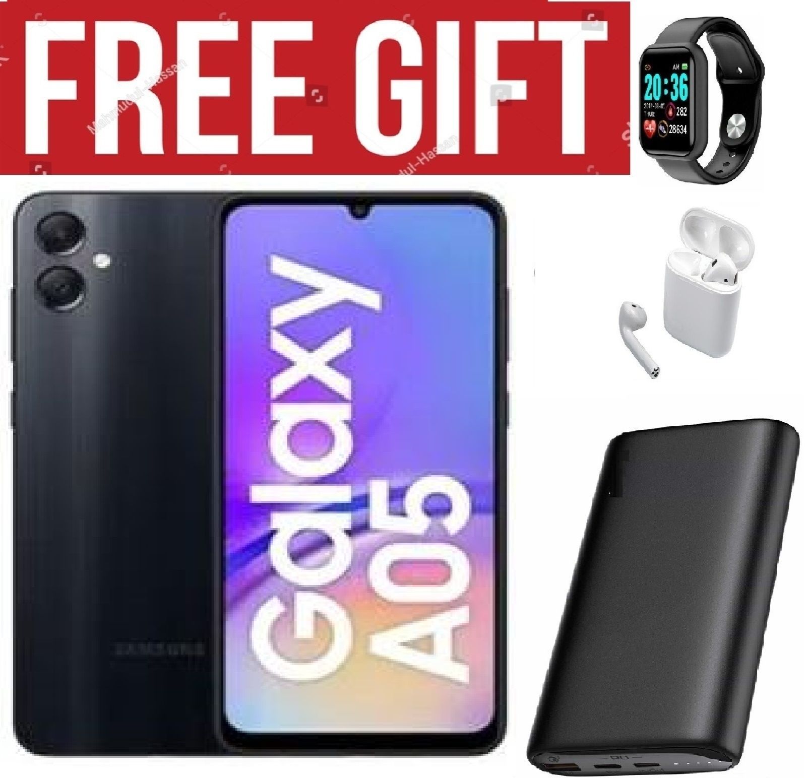 LIMITED DISCOUNT!!!!!BRAND NEW!!!! Samsung Galaxy A05, 6.7'' 4GB RAM + 64GB ROM (Dual Sim) 50MP Camera, 5000mAh COMES WITH FREE GIFTS ( AIRPODS + SMART WATCH +POWERBANK ) FOR YOU