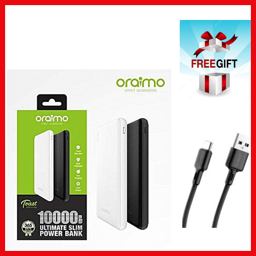 [LIMITED DISCOUNT] Oraimo Toast 15 Flash 10000mAh Fast Charging Power Bank 3 Output Ports Charge Up to 3 Devices Simultaneously Type-C In & Out Wide Compatibility Power Bank