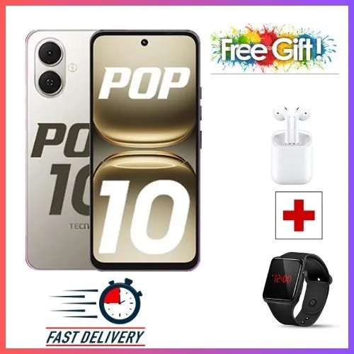 LIMITED DISCOUNT!!!BRAND NEW Tecno POP 10 Display: 6.67 inches 3GB RAM + 64GB ROM Battery: 5000 mAh SMARTPHONE