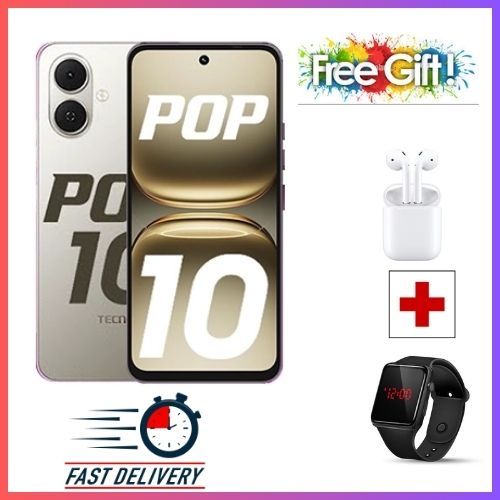 LIMITED DISCOUNT!!!BRAND NEW Tecno POP 10 Display: 6.67 inches 3GB RAM + 64GB ROM Battery: 5000 mAh SMARTPHONE