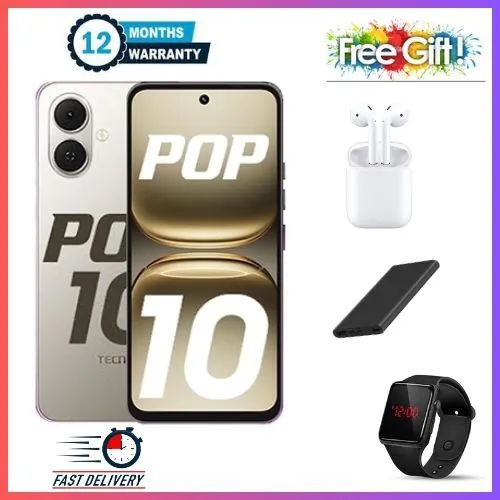 LIMITED DISCOUNT!!!BRAND NEW Tecno POP 10 Display: 6.67 inches 3GB RAM + 64GB ROM Battery: 5000 mAh SMARTPHONE