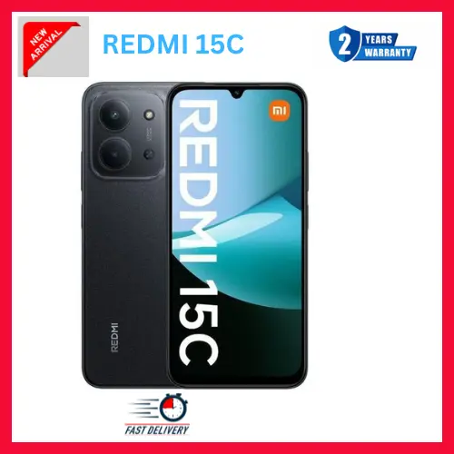 [New Arrival] Xiaomi Redmi 15C 4GB+128GB 6.9" 120Hz IPS LCD Display 50MP Camera 6000mAh Battery 33W Hyper-Charge Gorilla Glass 3 Dual SIM IP64 MTK Helio G81 Ultra Android Smartphone