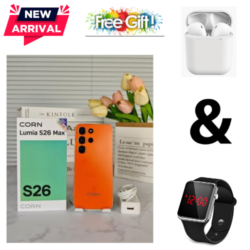 BLACK FRIDAY DEALS🔥🔥 !!! CORN LUMIA S26 MAX 6.67"HD STORAGE ROM 64GB RAM 5(2+3)GB STRONG BATTERY 5000mAh DUAL SIM CARD SMART PHONE SIDE-MOUNTED FINGERPRINT FACE UNLOCK,13MP ULTRA CAMERA 8MP