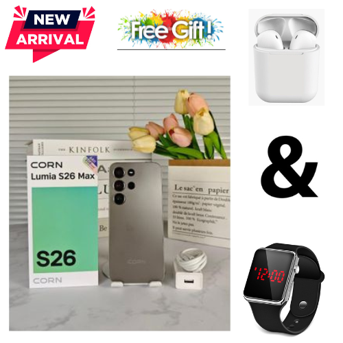 BLACK FRIDAY DEALS🔥🔥 !!! CORN LUMIA S26 MAX 6.67"HD STORAGE ROM 64GB RAM 5(2+3)GB STRONG BATTERY 5000mAh DUAL SIM CARD SMART PHONE SIDE-MOUNTED FINGERPRINT FACE UNLOCK,13MP ULTRA CAMERA 8MP