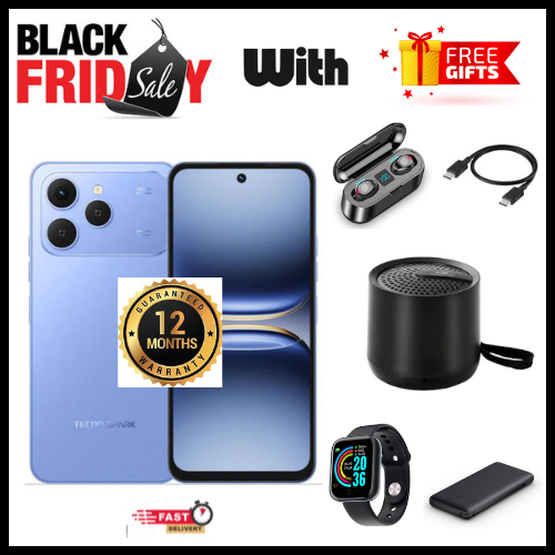 BLACK FRIDAY NOVEMBER DEALS🔥🔥🔥 BRAND NEW!!! TECNO SPARK 40, 6.67'' HD+, UP To 16GB RAM(8+8) + 256GB ROM (Dual Sim) 50MP, 5200 MAH smartphone PLUS 3 GIFTS