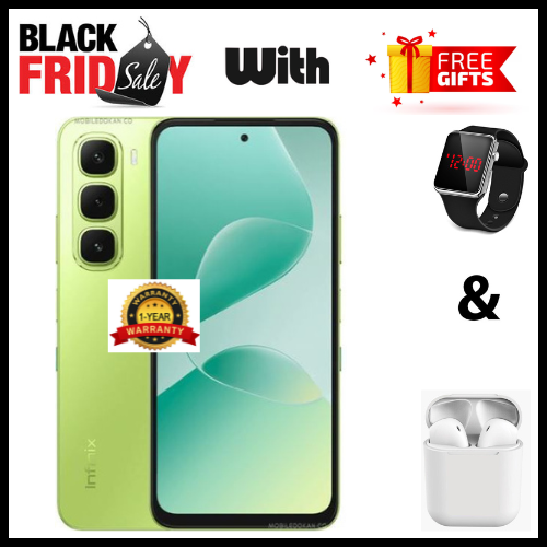 BLACK FRIDAY NOVEMBER DEALS🔥🔥🔥 BRAND NEW INFINIX HOT 60i 256GB + 16(8+8)GB 6.7" 120Hz Screen 4G Phone Dual SIM 5160mAh Battery 45W Charging 50MP Camera Fingerprint Lock